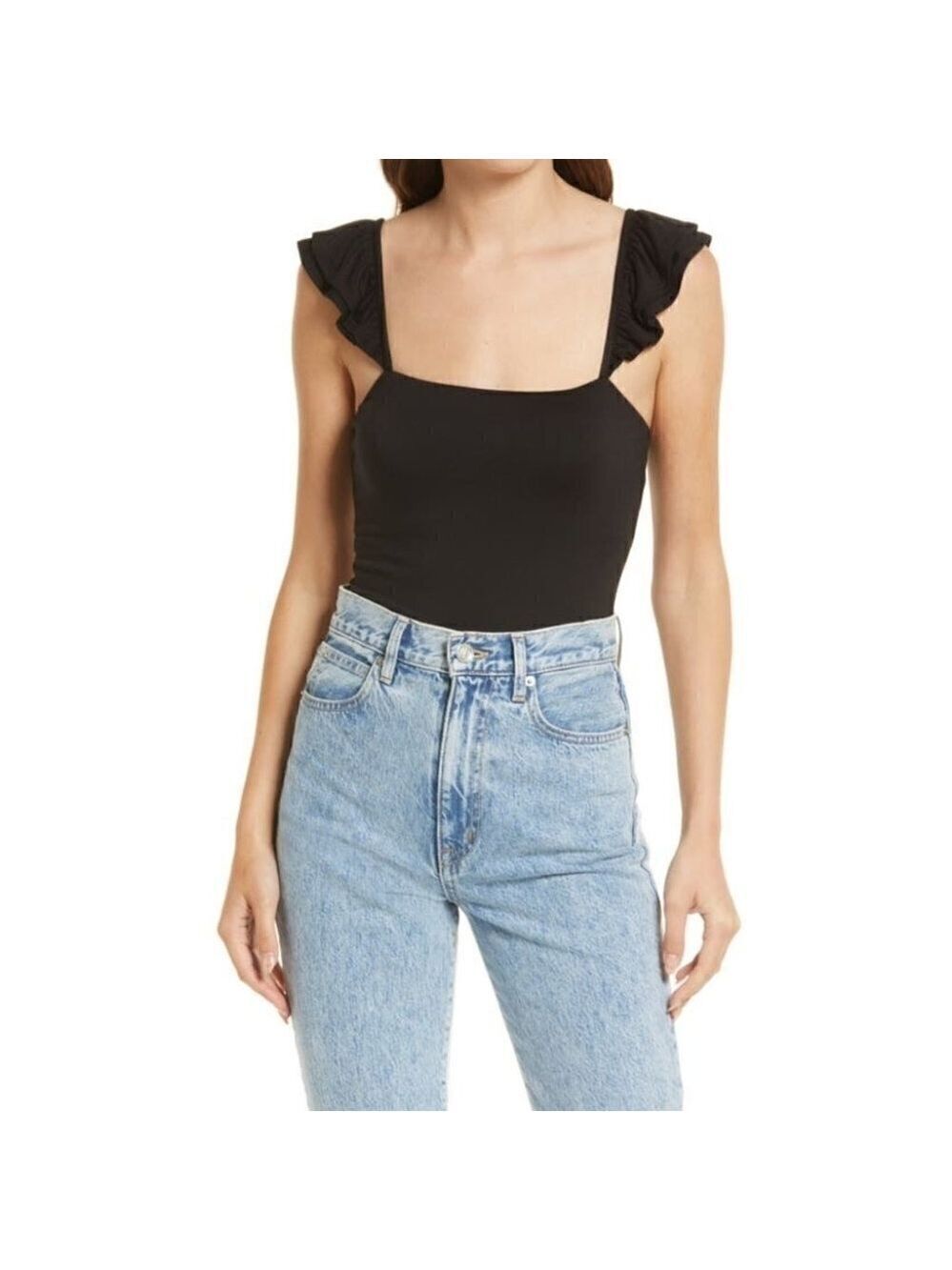 New Lulu's | Repeat After Me Sleeveless Bodysuit in Black